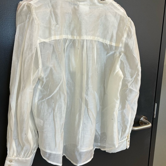 Bailey 44 (Revolve) NWT XL Sheer Blouse with Diamond tiny embellishments - Picture 5 of 13